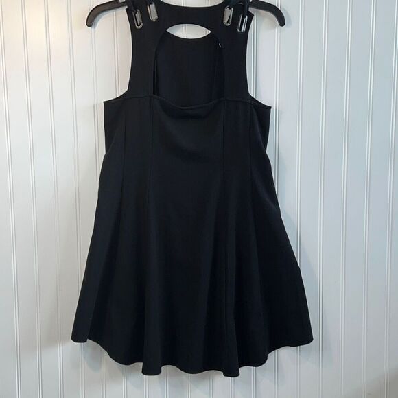 Free People Sleeveless Dress Women's XSmall Black Round Neck Open Back Classic - Picture 6 of 11